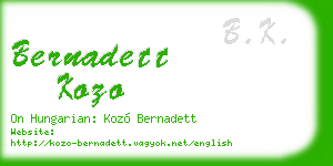 bernadett kozo business card