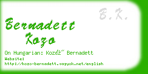 bernadett kozo business card